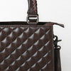 ADBG1707 American Darling Quilted Genuine Leather Tote Bag | Braided Handle Floral Accent