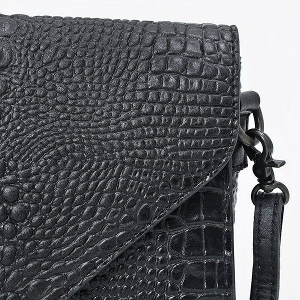 ADBG1709 American Darling Crocodile Embossed Small Crossbody Envelope Flap Purse