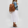 ADBG1711 American Darling Genuine Suede Fringe Backpack | Western Concho Boot Stitched Bag