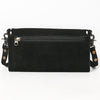 ADBG1712 American Darling Black Genuine Suede Wallet Bag | Boot Stitched Crossbody Purse