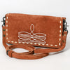 ADBG1712 American Darling Genuine Suede Crossbody Bag | Western Boot Stitched Crossbody Purse