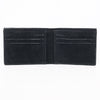 ADBGZ919A Black Genuine suede Leather Bifold Wallet with White Embroidered Stitch Detail