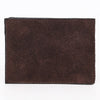 ADBGZ919 Genuine suede Leather Bifold Wallet with White Embroidered Stitch Detail