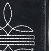 ADBGZ920A Black Genuine suede Leather Trifold Wallet with White Embroidered Stitch Detail