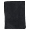 ADBGZ920A Black Genuine suede Leather Trifold Wallet with White Embroidered Stitch Detail