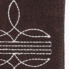 ADBGZ920 Genuine suede Leather Trifold Wallet with White Western Stitch Embroidery