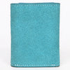ADBGZ920 Genuine suede Leather Trifold Wallet with White Western Stitch Embroidery