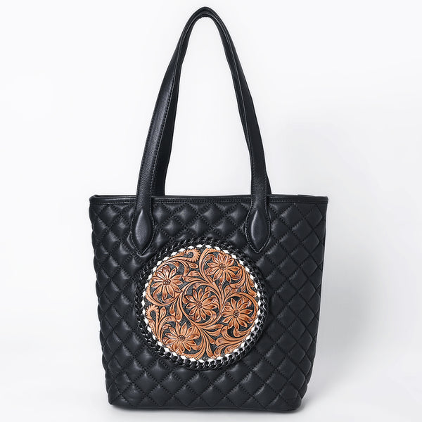 ADBGA750 American Darling Quilted Hand Tooled Floral Carved Genuine Leather Tote Bag