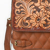 ADBGA751 American Darling Quilted Hand Tooled Genuine Leather Small Cross body Bag