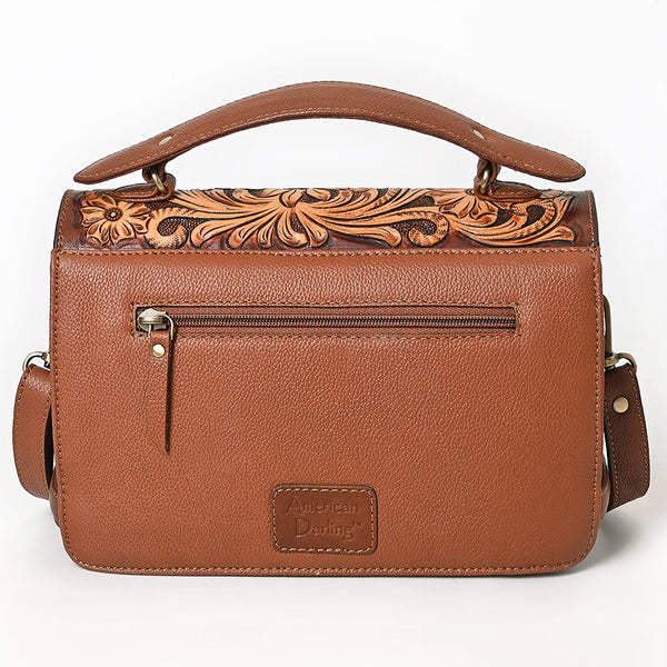 ADBGA751 American Darling Quilted Hand Tooled Genuine Leather Small Cross body Bag