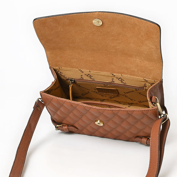 ADBGA751 American Darling Quilted Hand Tooled Genuine Leather Small Cross body Bag