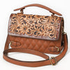 ADBGA751 American Darling Quilted Hand Tooled Genuine Leather Small Cross body Bag