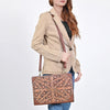 ADBGA752 American Darling Hand Tooled Floral Carved Genuine Leather Portfolio Bag