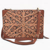 ADBGA752 American Darling Hand Tooled Floral Carved Genuine Leather Portfolio Bag