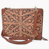 ADBGA752 American Darling Hand Tooled Floral Carved Genuine Leather Portfolio Bag