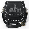 ADBGM592 Western Stitch Leather Crossbody - Cowgirl Saddle Purse