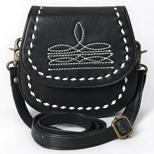 ADBGM592 Western Stitch Leather Crossbody - Cowgirl Saddle Purse