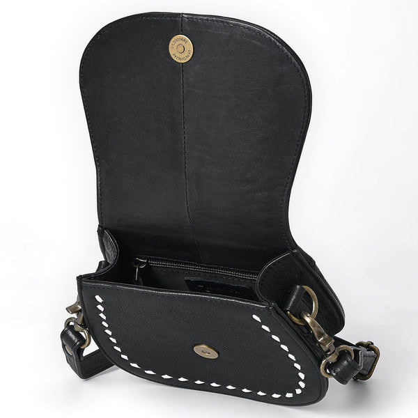 ADBGM592 Western Stitch Leather Crossbody - Cowgirl Saddle Purse