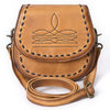 ADBGM592 Western Stitch Leather Crossbody - Cowgirl Saddle Purse