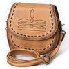 ADBGM592 Western Stitch Leather Crossbody - Cowgirl Saddle Purse