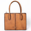 ADBGM599 Hair-On Hide & Tan Genuine Leather Western Tote Bag with Braided Detail