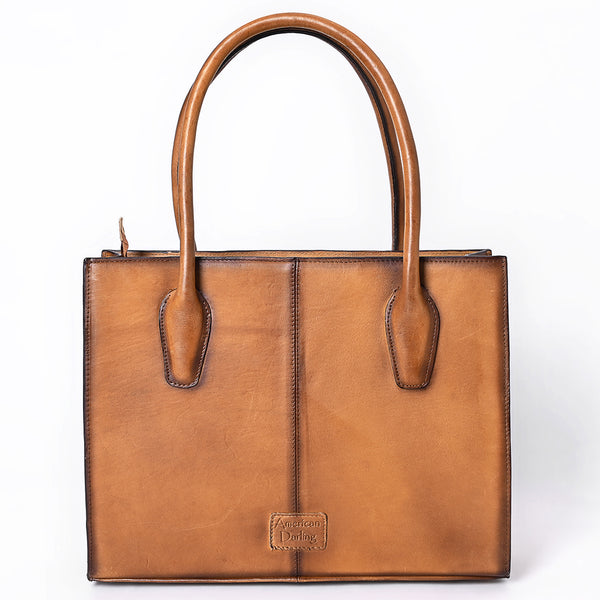 ADBGM599 Hair-On Hide & Tan Genuine Leather Western Tote Bag with Braided Detail