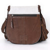 ADBGM602 Las Vegas Cowboy Scene Hair-On Hide Fringe Crossbody Bag - Western Leather Purse