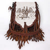 ADBGM603 Hair-On Hide Fringe Messenger Bag - Genuine Leather Western Saddle Purse