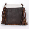ADBGM603 Hair-On Hide Fringe Messenger Bag - Genuine Leather Western Saddle Purse