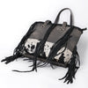 ADBGM606 Tote Bag - Genuine Hair-On Leather Western Fringe Tote with Conchos