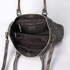 ADBGM127 Distressed Leather Tote Bag - Western Whipstitch Handbag with Crossbody Strap