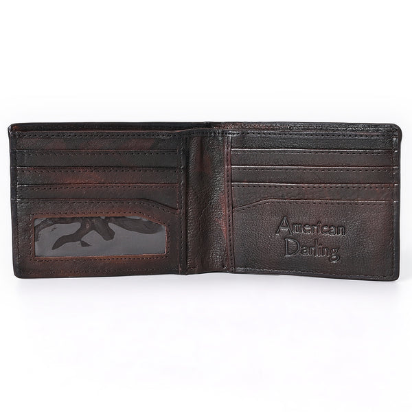 ADBGM454 Western Hair-On Leather Rodeo Wallet - Engraved Design