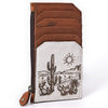 ADCCM101 Hand-Painted Card Holder - Western Cowhide Leather Zip Wallet