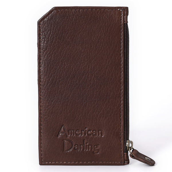 ADCCM115 Hand-Painted Leather Card Holder - Blooming Cactus Art