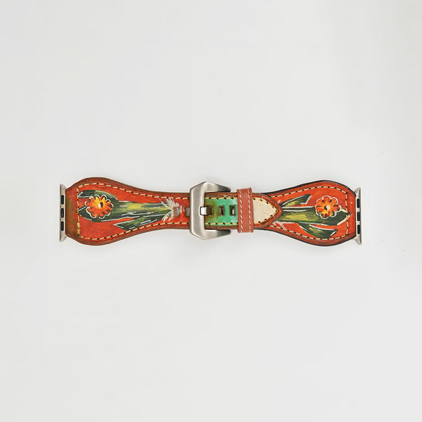ADWAM128 American Darling Hand Painted Leather I Watch strap - Western Saguaro Series