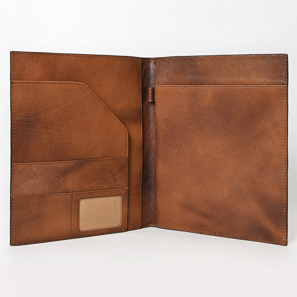 ADBG1040 American Darling Hand-Tooled Floral Genuine Leather Western Portfolio Bag