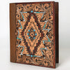 ADBG1040 American Darling Hand-Tooled Floral Genuine Leather Western Portfolio Bag