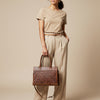 ADBG1715 American Darling Woven Pattern Full Grain Genuine Leather Tote Bag | Classic Western Carryall