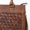 ADBG1715 American Darling Woven Pattern Full Grain Genuine Leather Tote Bag | Classic Western Carryall
