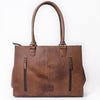 ADBG1715 American Darling Woven Pattern Full Grain Genuine Leather Tote Bag | Classic Western Carryall