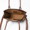 ADBG1715 American Darling Woven Pattern Full Grain Genuine Leather Tote Bag | Classic Western Carryall