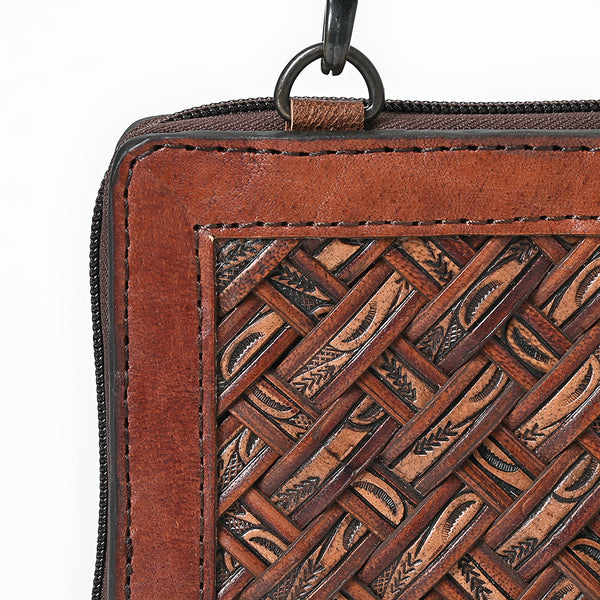 ADBG1716 American Darling Basket Weave Small Crossbody Bag | Leather Wallet Purse