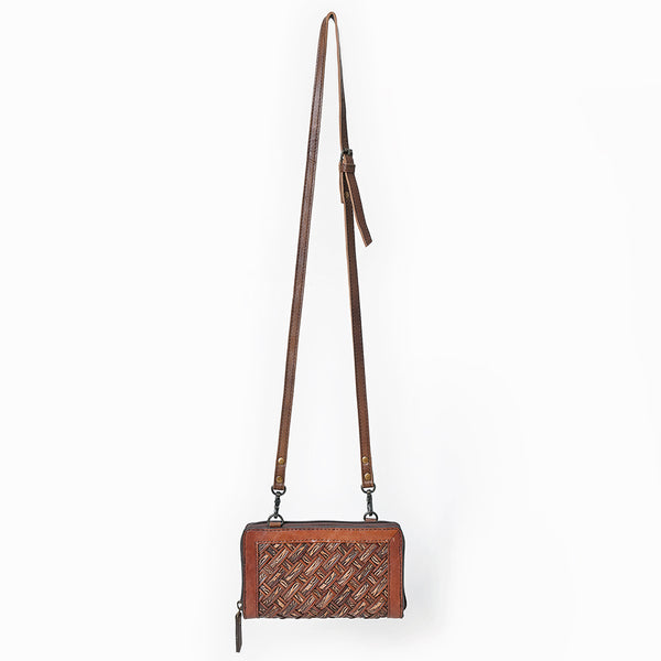 ADBG1716 American Darling Basket Weave Small Crossbody Bag | Leather Wallet Purse