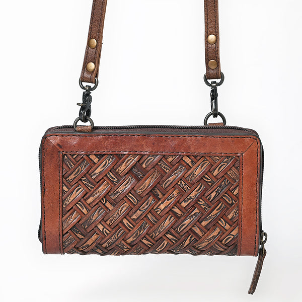 ADBG1716 American Darling Basket Weave Small Crossbody Bag | Leather Wallet Purse