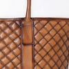 ADBGM607 Tote Bag - Quilted Genuine Leather Western Tote in Tan Saddle Finish