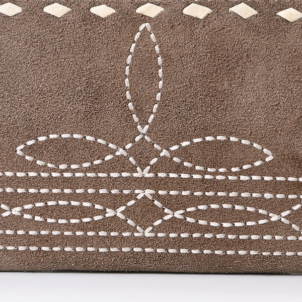 ADBG1687 American Darling Genuine Suede Clutch Bag | Western Boot Stitched Wallet