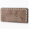 ADBG1687 American Darling Genuine Suede Clutch Bag | Western Boot Stitched Wallet