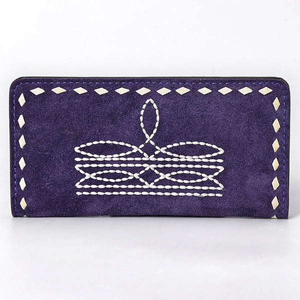 ADBG1687 American Darling Genuine Suede Clutch Bag | Western Boot Stitched Wallet