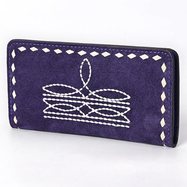 ADBG1687 American Darling Genuine Suede Clutch Bag | Western Boot Stitched Wallet