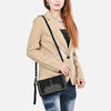 ADBG1717 American Darling Black Genuine Suede Organizer Bag | Boot Stitched Clutch